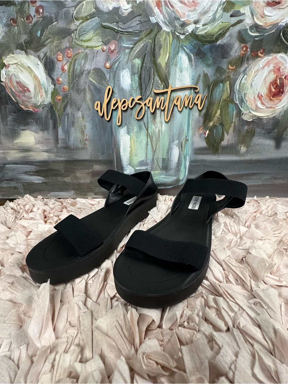 Steve Madden Black Platform Slingback Sandals | Size 8 | NWOT